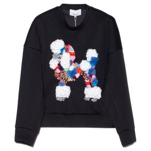 3.1 PHILLIP LIM Dropped Shoulder Cropped Poodle Sweatshirt Sz 6